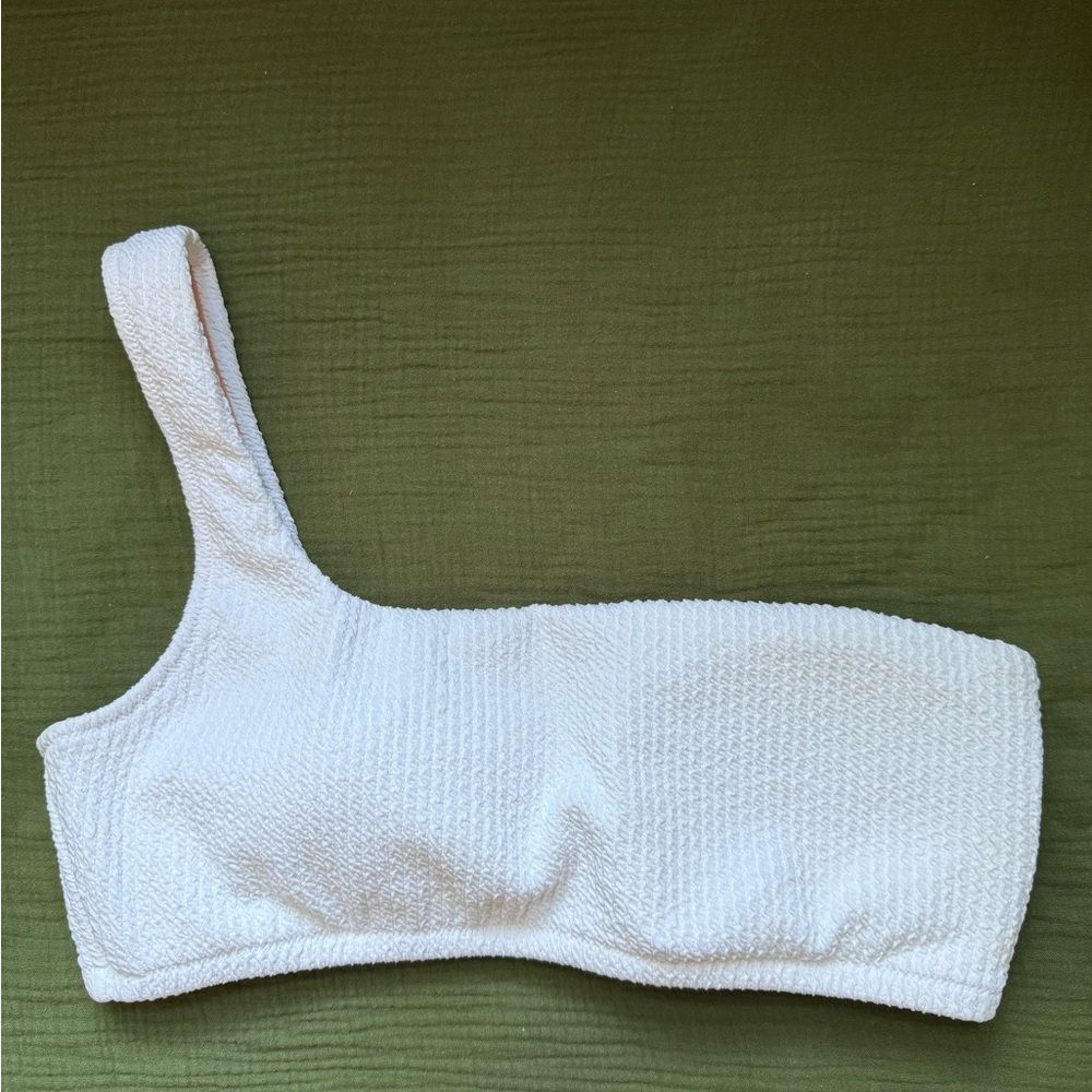 J. Crew White Ribbed Bikini Top